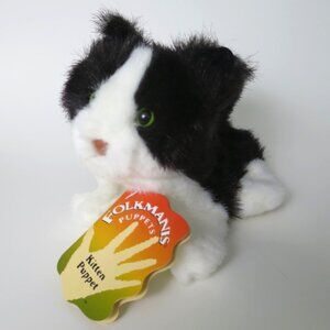 Folkmanis Black and White Kitten Hand Puppet